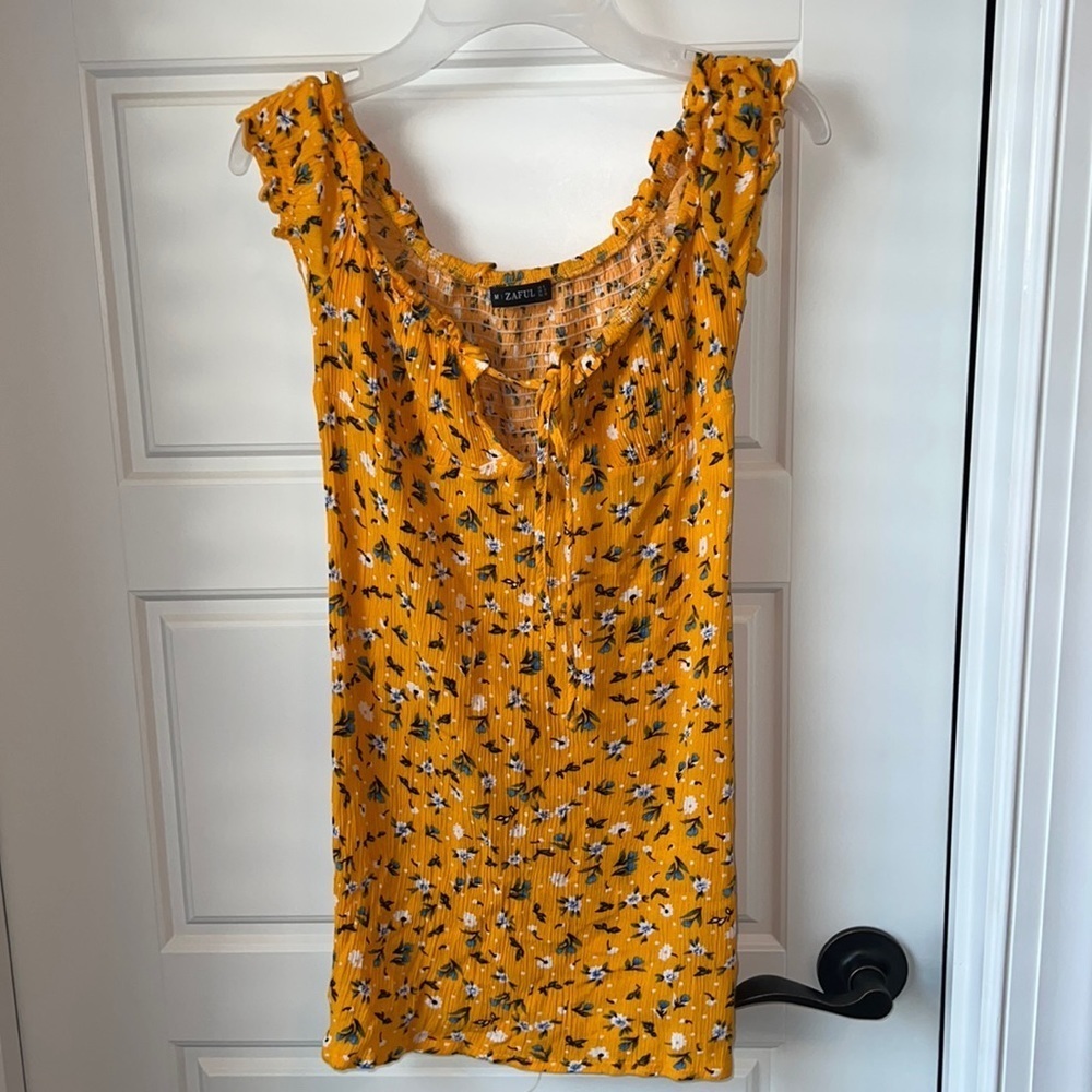 Zaful Off the Shoulder Tunic Floral Top
